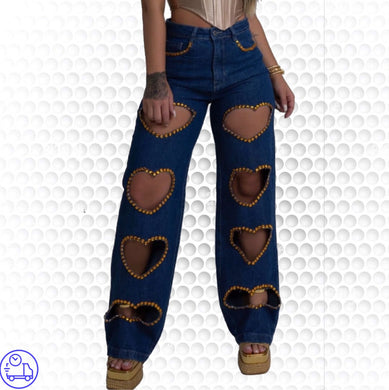 Calça Jeans Cinta Cintura Alta – Brilho Natural