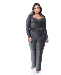 Macacão Plus size lurex Clotilde