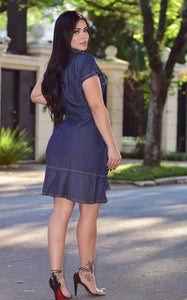 Vestido Jeans Poá Cristina