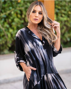 Vestido malha tie dye