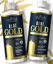 Carregar imagem no visualizador da galeria, Kit Salvatore Progressiva Profissional Blue Gold - Passo &quot;1&quot; e &quot;2&quot; 2000 ml