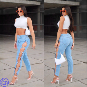 Calça Jeans Argolas