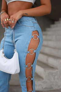 Calça Jeans Argolas