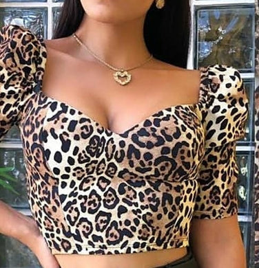 Blusa Cropped Animal Print Jorgete