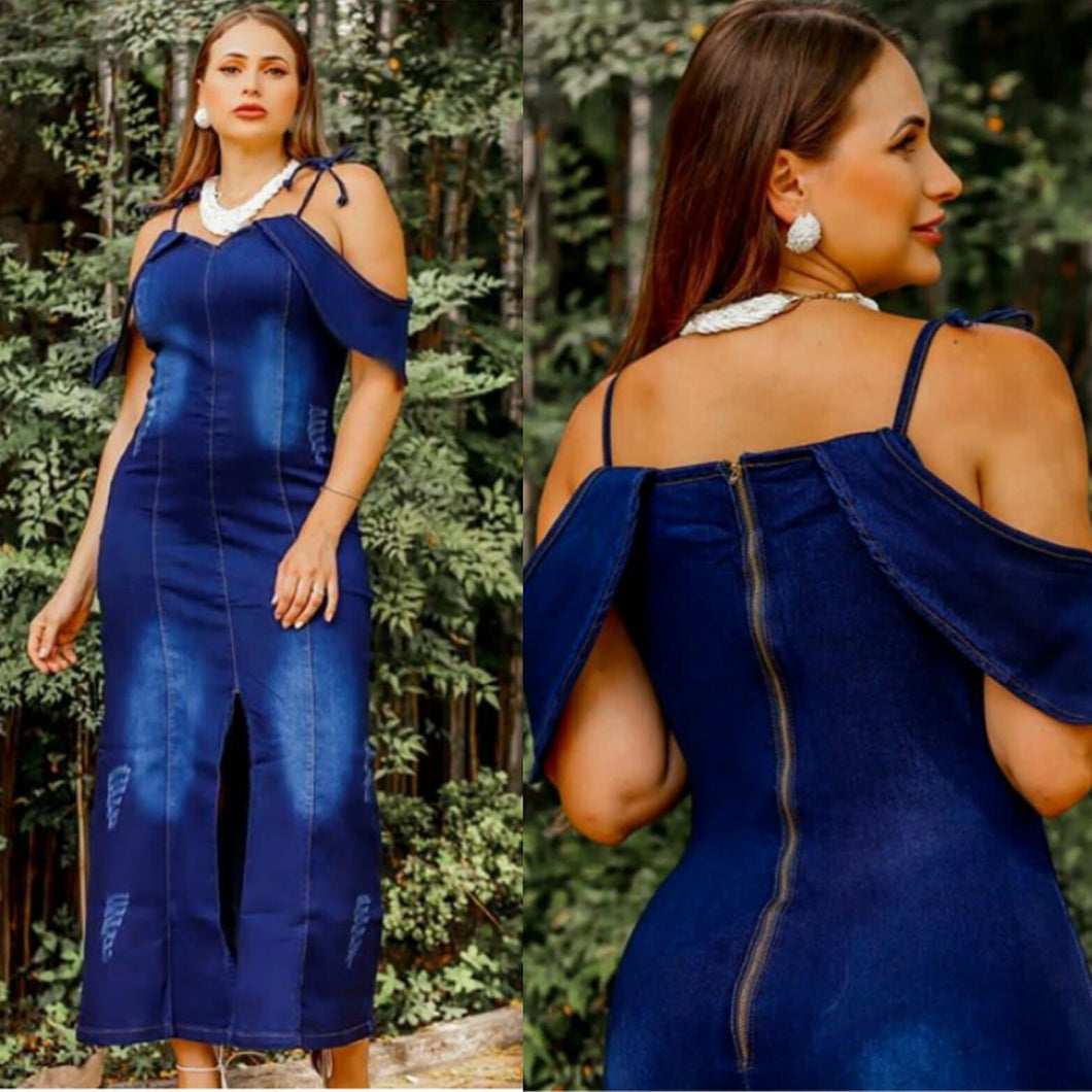 Vestido longo jeans jamile